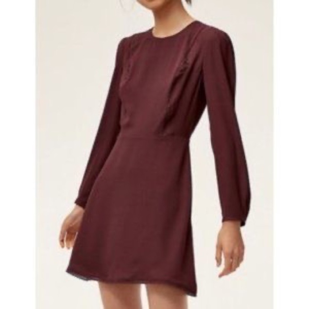 Aritzia Sunday Best Poppins Mini Dress in Burgundy size 6